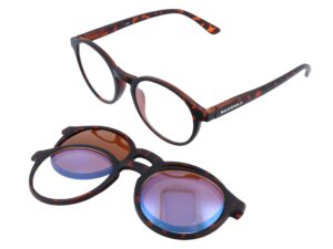Lunettes de lecture 3-en-1 – avec clip magnétique pour lunettes de soleil et filtre de lumière bleue - Gamswild Brown